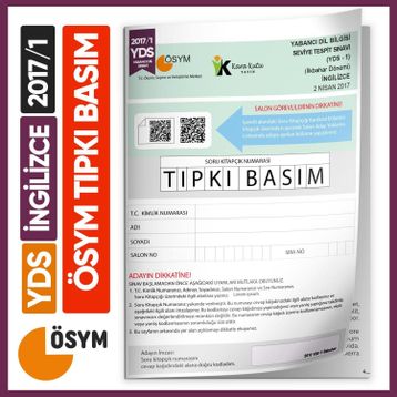 YDS 2017/1 ÖSYM Tıpkı Basım Çıkmış Soru Türkiye Geneli Deneme Kitapçığı - Kara Kutu Yayınları