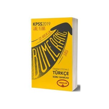 Yediiklim Yayınları 2019 KPSS Bumerang Türkçe Tamamı Çözümlü Soru Bankası