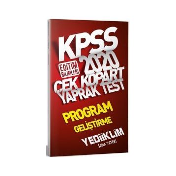 Yediiklim Yayınları 2020 KPSS Eğitim Bilimleri Program Geliştirme Çek Kopart Yaprak Test
