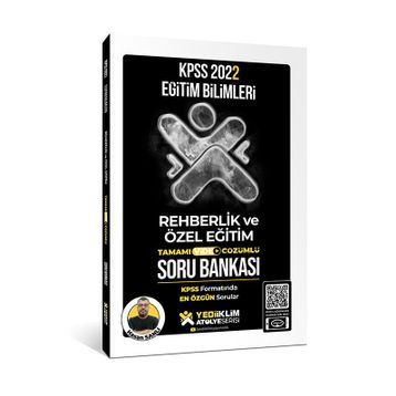 Yediiklim Yayınları 2022 KPSS Eğitim Bilimleri Atölye Serisi Rehberlik ve Özel Eğitim Çözümlü Soru Bankası