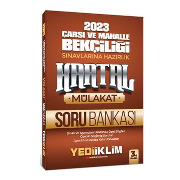 Yediiklim Yayınları 2023 Çarşı ve Mahalle Bekçiliği Sınavlarına Hazırlık Kartal Mülakat Soru Bankası