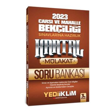 Yediiklim Yayınları 2023 Çarşı ve Mahalle Bekçiliği Sınavlarına Hazırlık Kartal Mülakat Soru Bankası