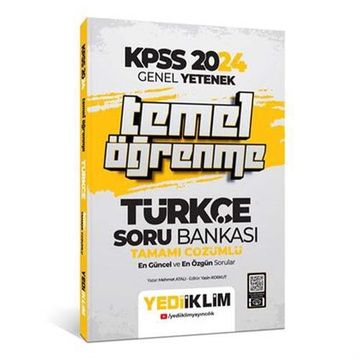 Yediiklim Yayınları 2024 Genel Yetenek Türkçe Temel Öğrenme Tamamı Çözümlü Soru Bankası