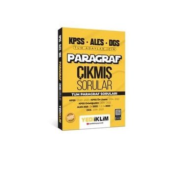 Yediiklim Yayınları - 2024 KPSS ALES DGS Paragraf Konularına Göre Tamamı Çözümlü Çıkmış Sorular