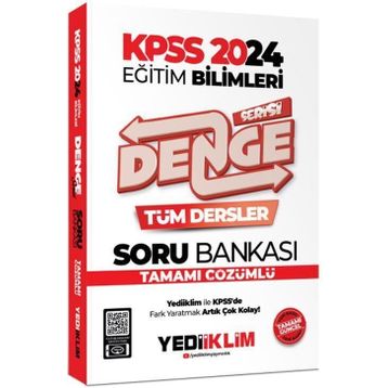 Yediiklim Yayınları 2024 KPSS Eğitim Bilimleri Denge Serisi Tamamı Çözümlü Tüm Dersler Soru Bankası