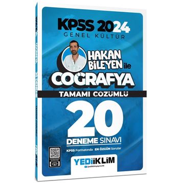 Yediiklim Yayınları - 2024 KPSS Genel Kültür Hakan Bileyen ile Coğrafya Tamamı Çözümlü 20 Deneme
