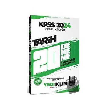 Yediiklim Yayınları 2024 KPSS Genel Kültür Tarih Tamamı Çözümlü 20 Deneme