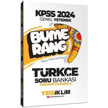 Yediiklim Yayınları 2024 KPSS Genel Yetenek Bumerang Türkçe Tamamı Çözümlü Soru Bankası