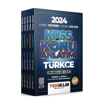 Yediiklim Yayınları - 2024 KPSS Genel Yetenek Genel Kültür Konu Anlatımlı Modüler Set