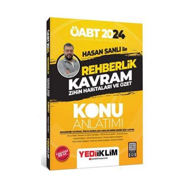 Yediiklim Yayınları - 2024 ÖABT Hasan Sanlı İle Rehberlik Kavram Zihin Haritaları ve Özet Konu Anlatımı