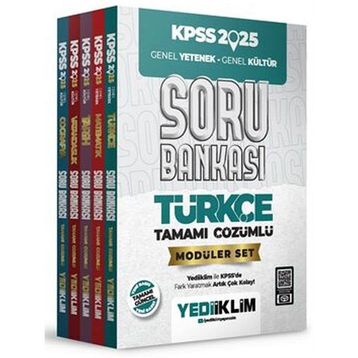 Yediiklim Yayınları 2025 KPSS Genel Yetenek Genel Kültür Tamamı Çözümlü Modüler Set Soru Bankası