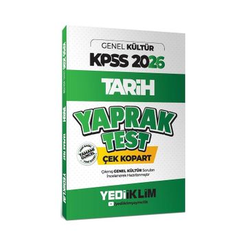 Yediiklim Yayınları 2026 KPSS AGS Genel Kültür Tarih Çek Kopart Yaprak Test