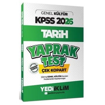 Yediiklim Yayınları 2026 KPSS AGS Genel Kültür Tarih Çek Kopart Yaprak Test