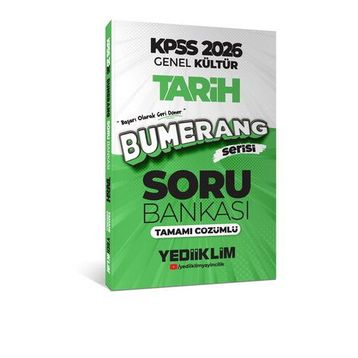 Yediiklim Yayınları 2026 KPSS Genel Kültür Bumerang Tarih Tamamı Çözümlü Soru Bankası