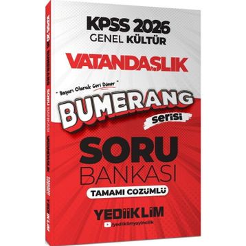 Yediiklim Yayınları 2026 KPSS Genel Kültür Bumerang Vatandaşlık Tamamı Çözümlü Soru Bankası