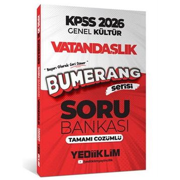 Yediiklim Yayınları 2026 KPSS Genel Kültür Bumerang Vatandaşlık Tamamı Çözümlü Soru Bankası