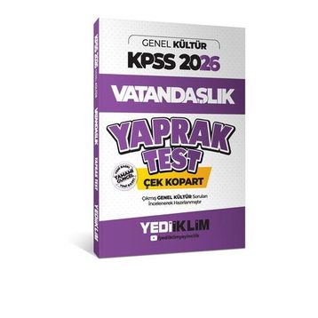 Yediiklim Yayınları 2026 KPSS Genel Kültür Vatandaşlık Çek Kopart Yaprak Test