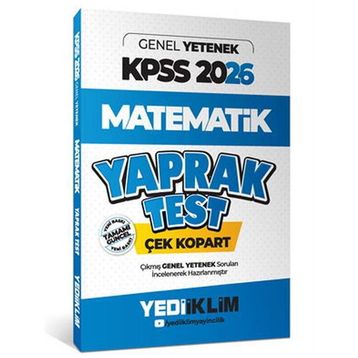 Yediiklim Yayınları 2026 KPSS Genel Yetenek Matematik Çek Kopart Yaprak Test