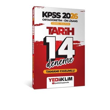 Yediiklim Yayınları 2026 KPSS Ortaöğretim Ön Lisans Genel Kültür Tarih Tamamı Çözümlü 14 Deneme