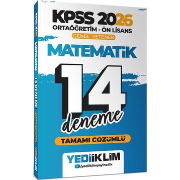 Yediiklim Yayınları 2026 KPSS Ortaöğretim Ön Lisans Genel Yetenek Matematik Tamamı Çözümlü 14 Deneme