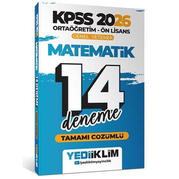 Yediiklim Yayınları 2026 KPSS Ortaöğretim Ön Lisans Genel Yetenek Matematik Tamamı Çözümlü 14 Deneme