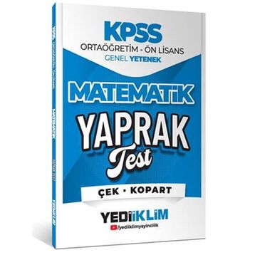 Yediiklim Yayınları 2026 KPSS Ortaöğretim Önlisans Matematik Çek Kopart Yaprak Test