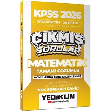 Yediiklim Yayınları 2026 KPSS Ortaöğretim Önlisans Matematik Konularına Göre Çıkmış Sorular