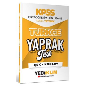 Yediiklim Yayınları 2026 KPSS Ortaöğretim Önlisans Türkçe Çek Kopart Yaprak Test