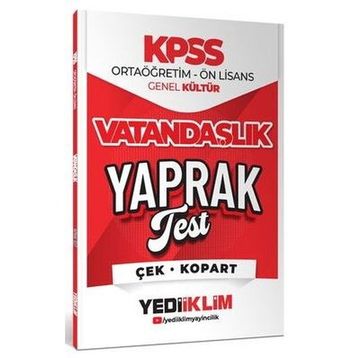 Yediiklim Yayınları 2026 KPSS Ortaöğretim Önlisans Vatandaşlık Çek Kopart Yaprak Test