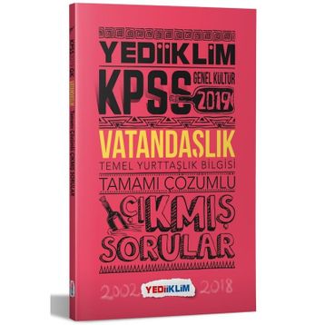 Yediiklim Yayınları KPSS Vatandaşlık Tamamı Çözümlü Çıkmış Sorular