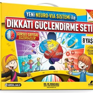 Yeni Neuro-Via Sistemi ile Dikkati Güçlendirme Seti 8 Yaş 3 Kitap - Osman Abalı