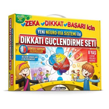 Yeni Neuro-Via Sistemi ile Dikkati Güçlendirme Seti 8 Yaş 3 Kitap - Osman Abalı