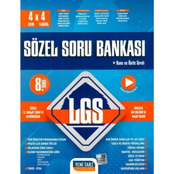 Yeni Tarz Yayınları 8. Sınıf LGS 4 Ders x 4 Fasikül Sözel Yetenek Soru Bankası