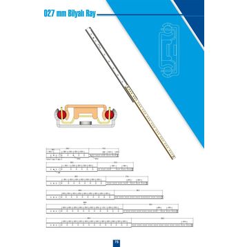 Yeniler 27mm 40cm Tek Açılım Bilyalı Ray