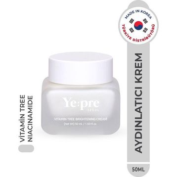 Ye:pre Vitamin Tree Brightening Cream Niacinamide Kore 50 ml Aydınlatıcı Cilt Tonu Eşitleyici Nemlendirici