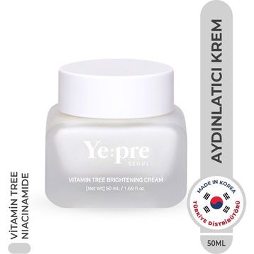 Ye:pre Vitamin Tree Brightening Cream Niacinamide Kore 50 ml Aydınlatıcı Cilt Tonu Eşitleyici Nemlendirici