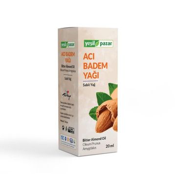 Yeşil Pazar 20 ml Bitkisel Sabit Acı Badem Yağı