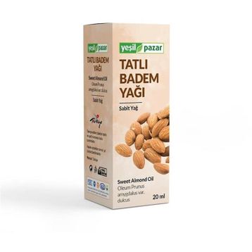 Yeşil Pazar 20 ml Bitkisel Sabit Tatlı Badem Yağı