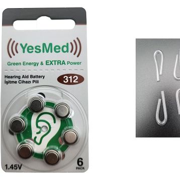 Yesmed 4 Adet Orta Standart Olan Kıvrılmış Hortum İşitme Cihazı
