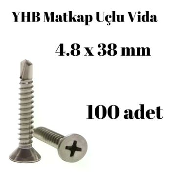 Yhb 4.8X38 mm 100'lü Paket Matkap Uçlu Vida