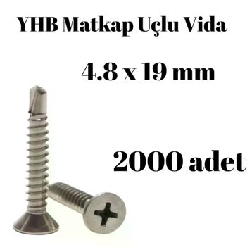 Yhb 4,8x19 mm 2000'li Paket Matkap Uçlu Vida