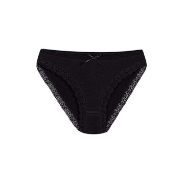 Yıldız 3791 Siyah 12 Adet Kadın Likralı Dantelli Bikini Külot