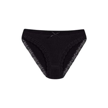 Yıldız 3791 Siyah 12 Adet Kadın Likralı Dantelli Bikini Külot