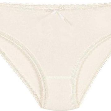 Yıldız 3882 Ekru 12 Adet Kadın Bambu Dantelli Bikini Külot