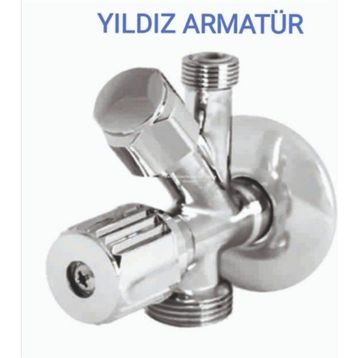 Yıldız Çamaşır-Bulaşık Musluğu ve Taharet Musluğu Çıkışlı Tek Muslukta Çift Fonksiyon Birleştirici
