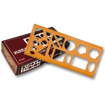 Yıldızlar 40 1,25 cm Geometrik Şablon Cetvel