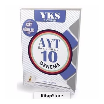 YKS 2. Oturum AYT 10 Deneme Eşit Ağırlık Öğrencileri İçin Ali Çiper Pelikan Tıp Teknik Yayınları