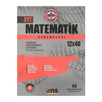 YKS AYT Matematik 12 x 40 Denemeleri - ENS Yayınları