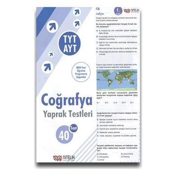 YKS TYT AYT Coğrafya Yaprak Test - Nitelik Yayınları