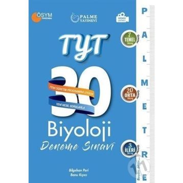 Yks Tyt Biyoloji Palmetre 30 Deneme Video Çözümlü-Palme Yayınları